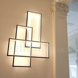 Lámpara de techo moderna y contemporánea de aluminio con pintura, lámpara de pared empotrada con regulador de intensidad remoto para sala de estar y dormitorio.