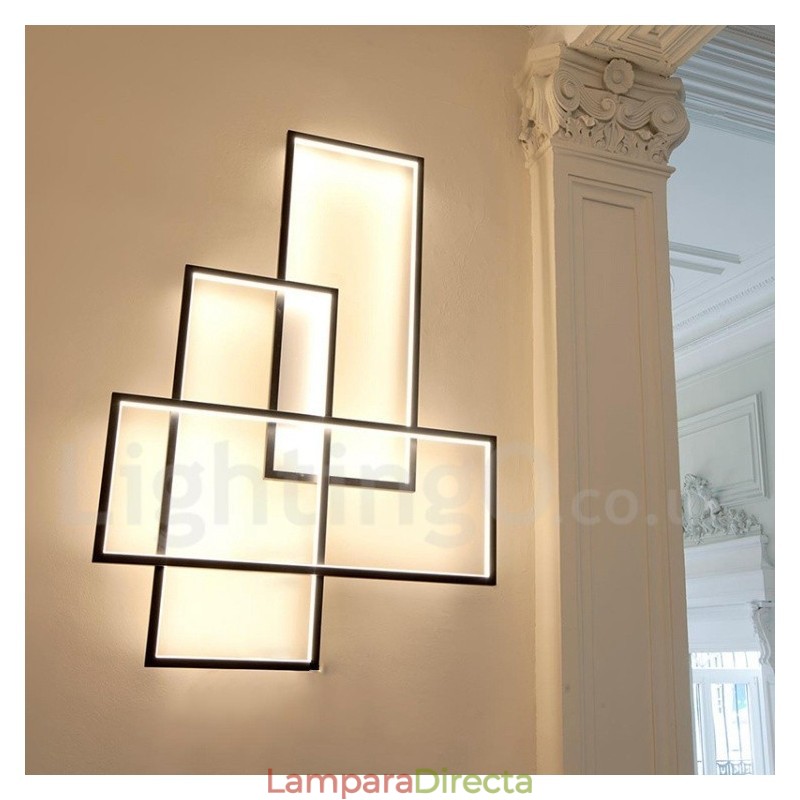 Lámpara de techo moderna y contemporánea de aluminio con pintura, lámpara de pared empotrada con regulador de intensidad remoto para sala de estar y dormitorio.