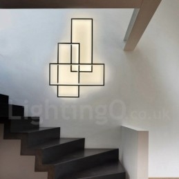 Lámpara de techo moderna y contemporánea de aluminio con pintura, lámpara de pared empotrada con regulador de intensidad remoto para sala de estar y dormitorio.