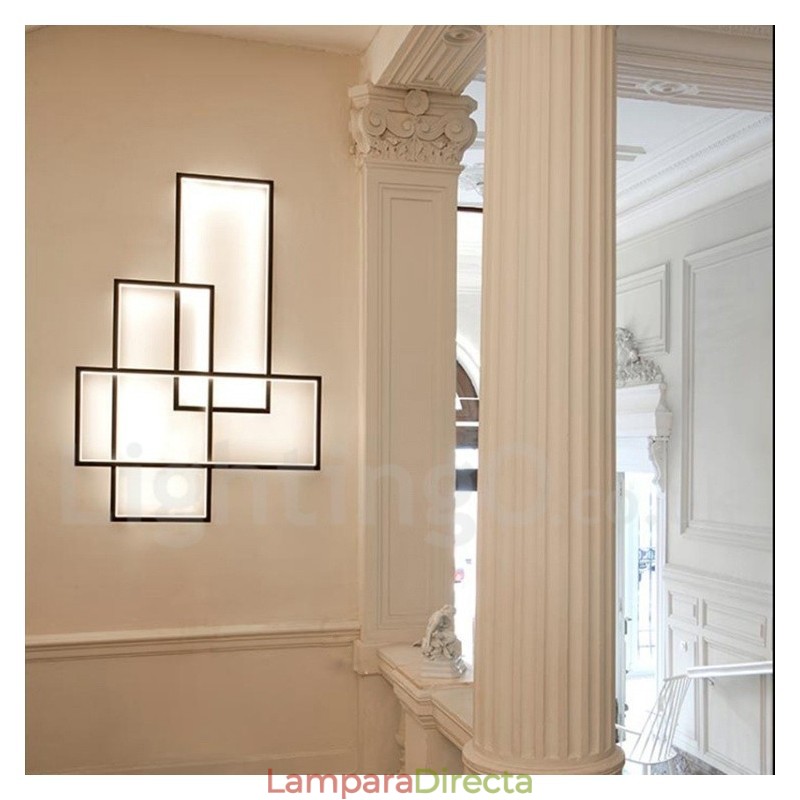 Lámpara de techo moderna y contemporánea de aluminio con pintura, lámpara de pared empotrada con regulador de intensidad remoto para sala de estar y dormitorio.