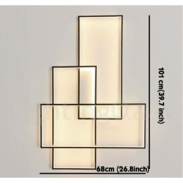 Lámpara de techo moderna y contemporánea de aluminio con pintura, lámpara de pared empotrada con regulador de intensidad remoto para sala de estar y dormitorio.