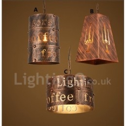 Lámpara colgante retro vintage de 1 luz para cafetería o casa.