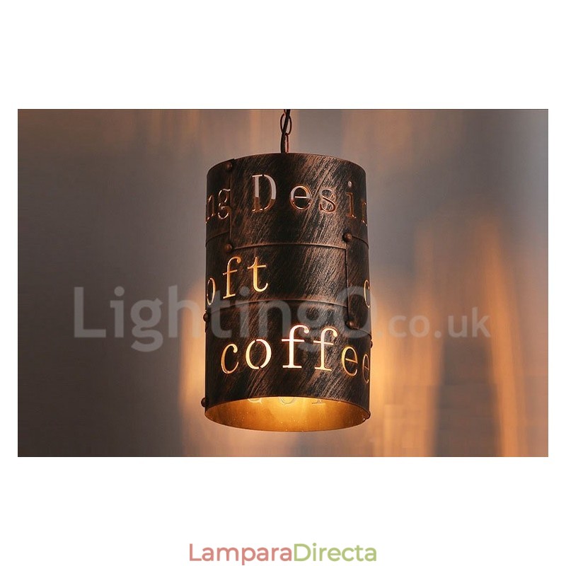 Lámpara colgante retro vintage de 1 luz para cafetería o casa.