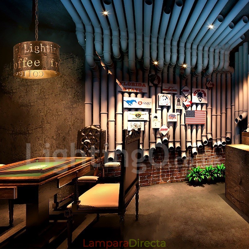 Lámpara colgante retro vintage de 1 luz para cafetería o casa.