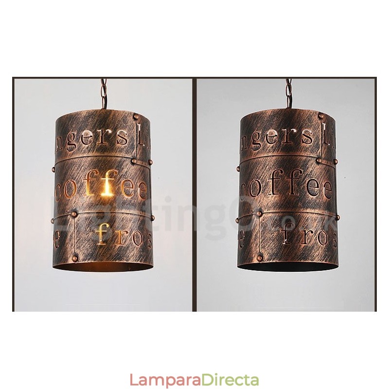 Lámpara colgante retro vintage de 1 luz para cafetería o casa.