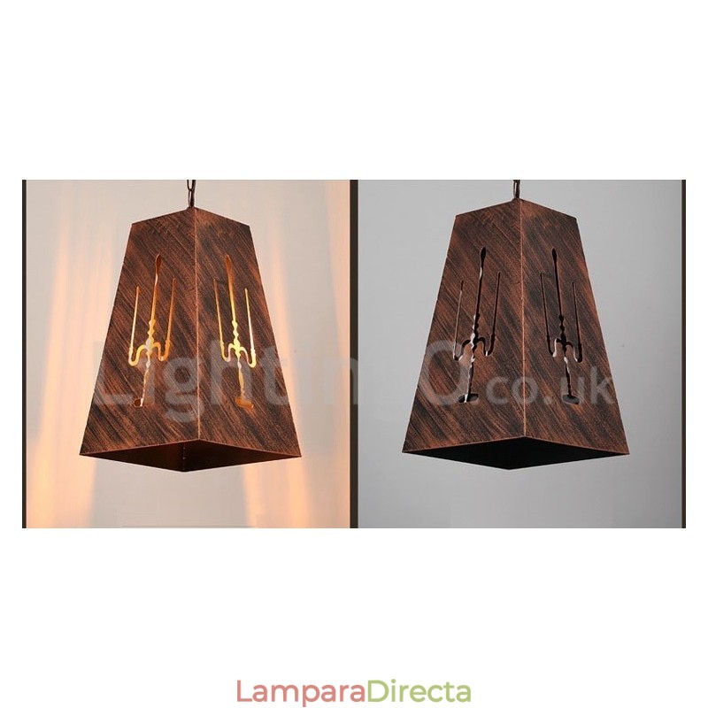Lámpara colgante retro vintage de 1 luz para cafetería o casa.