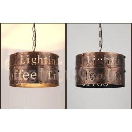 Lámpara colgante retro vintage de 1 luz para cafetería o casa.