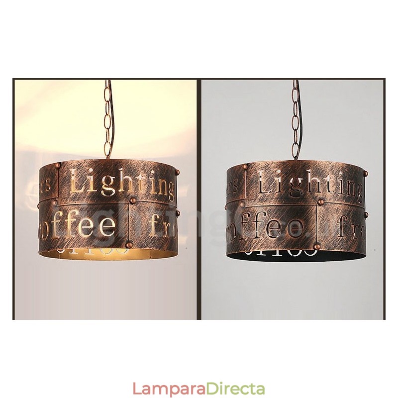 Lámpara colgante retro vintage de 1 luz para cafetería o casa.