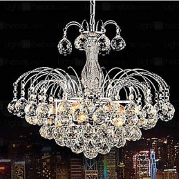 Lámpara colgante de lujo moderna de cristal de 3 luces