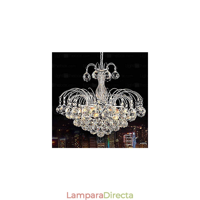 Lámpara colgante de lujo moderna de cristal de 3 luces
