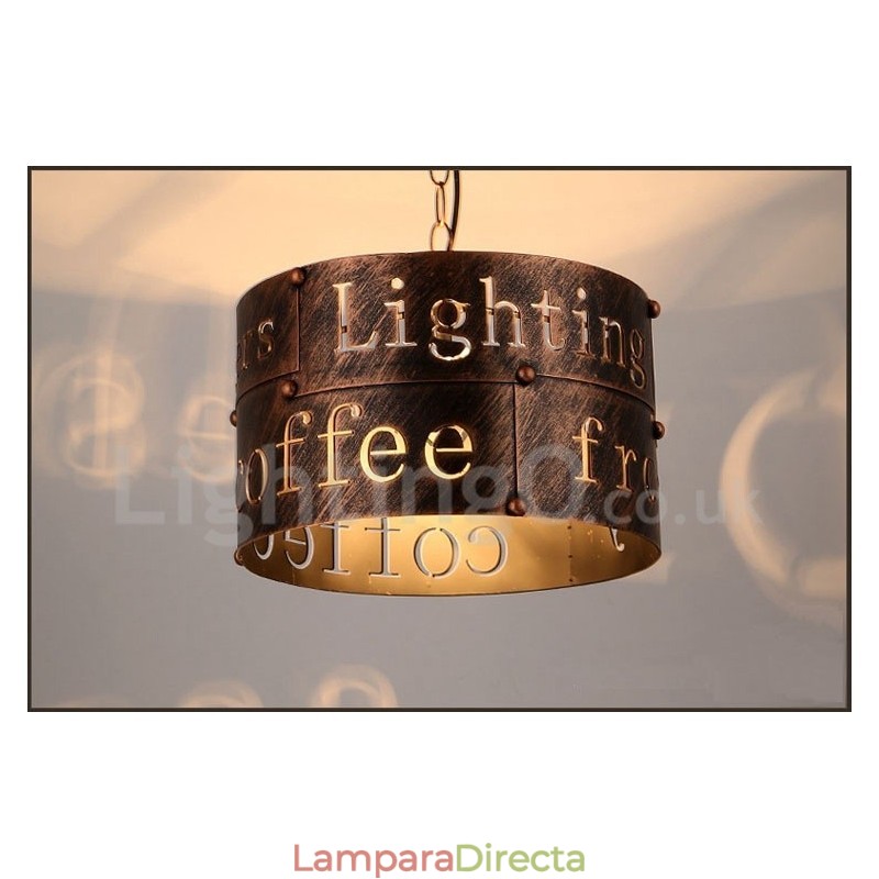 Lámpara colgante retro vintage de 1 luz para cafetería o casa.