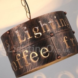 Lámpara colgante retro vintage de 1 luz para cafetería o casa.