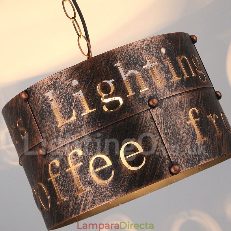 Lámpara colgante retro vintage de 1 luz para cafetería o casa.
