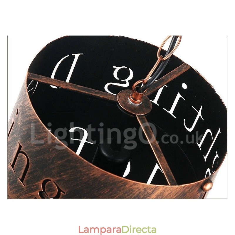 Lámpara colgante retro vintage de 1 luz para cafetería o casa.