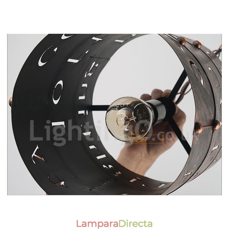 Lámpara colgante retro vintage de 1 luz para cafetería o casa.