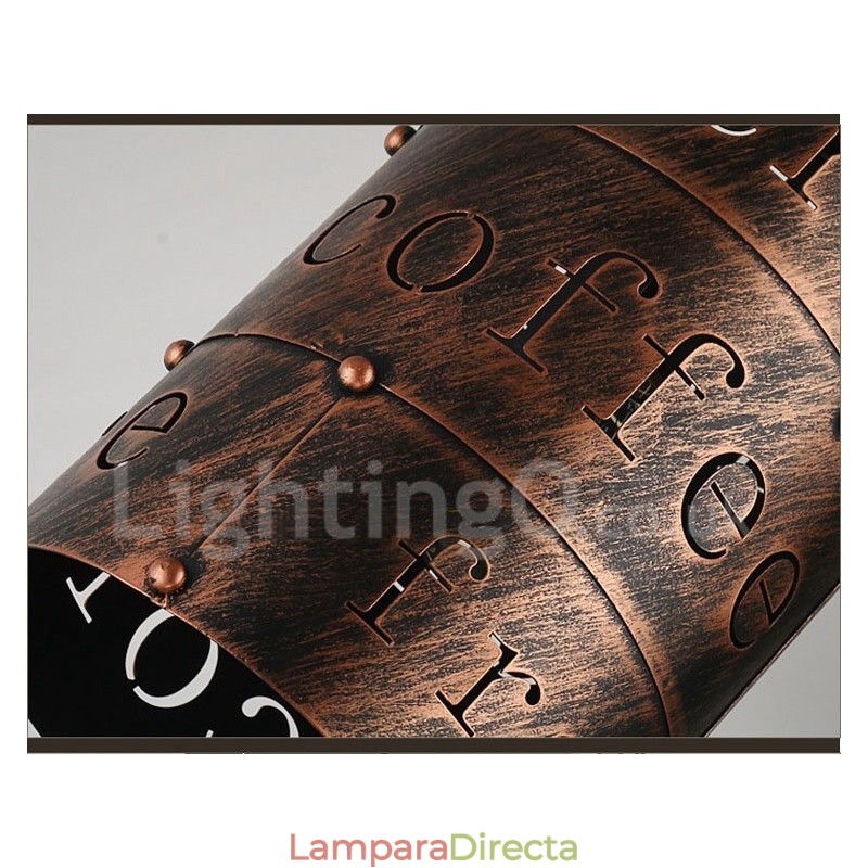Lámpara colgante retro vintage de 1 luz para cafetería o casa.