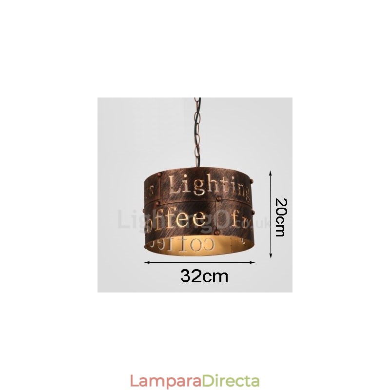 Lámpara colgante retro vintage de 1 luz para cafetería o casa.