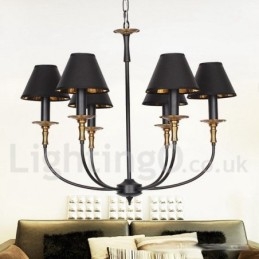 Lámpara de araña rústica retro contemporánea de 6 luces