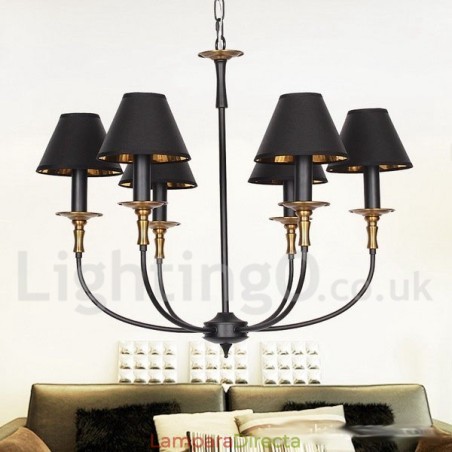 Lámpara de araña rústica retro contemporánea de 6 luces Lámpara de araña rústica retro contemporánea de 6 luces
