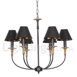 Lámpara de araña rústica retro contemporánea de 6 luces