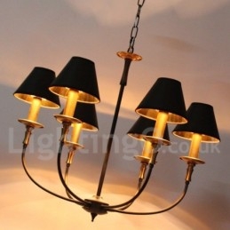 Lámpara de araña rústica retro contemporánea de 6 luces