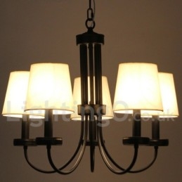 Lámpara de araña contemporánea retro de 5 luces estilo vela negra