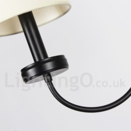 Lámpara de araña contemporánea retro de 5 luces estilo vela negra