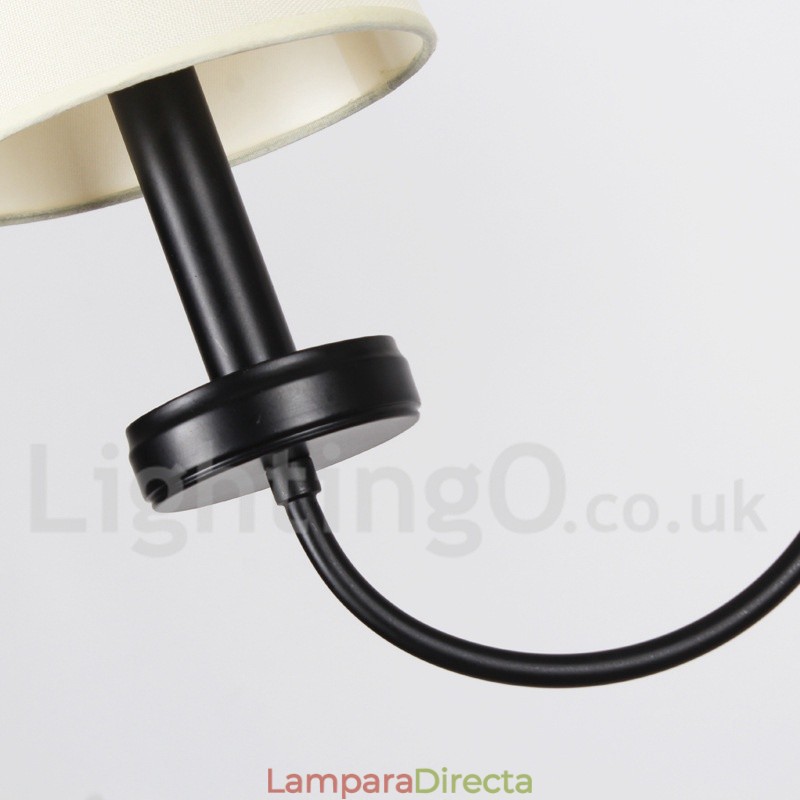 Lámpara de araña contemporánea retro de 5 luces estilo vela negra