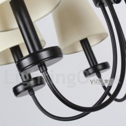 Lámpara de araña contemporánea retro de 5 luces estilo vela negra