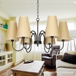 Lámpara de araña estilo vela retro contemporáneo de 6 luces