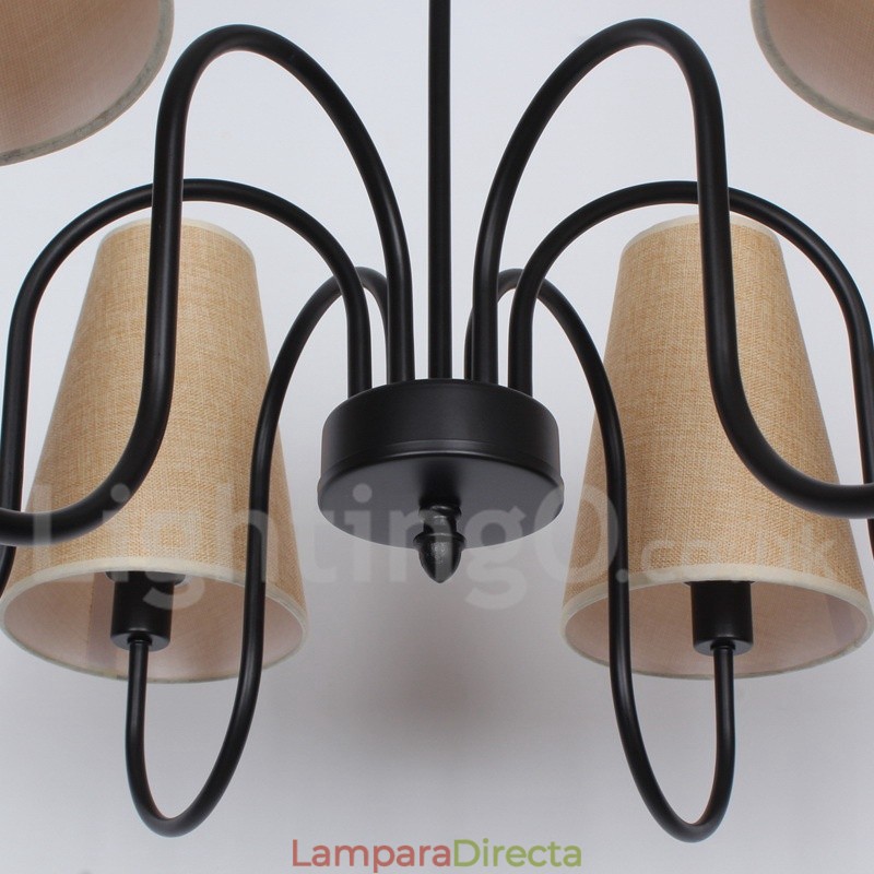 Lámpara de araña estilo vela retro contemporáneo de 6 luces