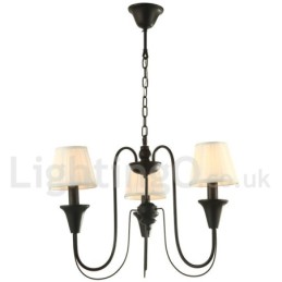 Lámpara de araña estilo vela retro negra de 3 luces