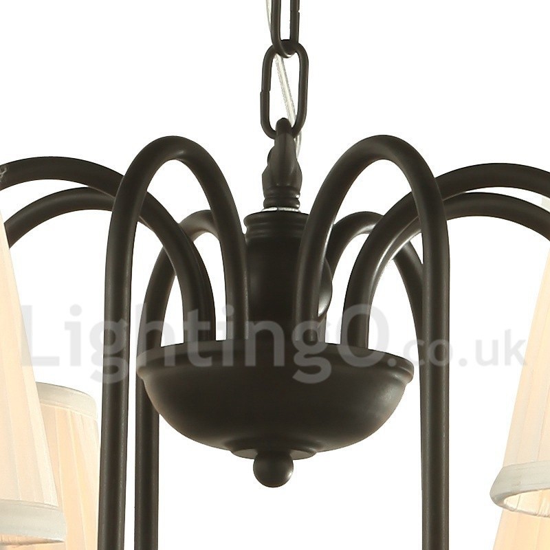 Lámpara de araña estilo vela retro negra de 3 luces