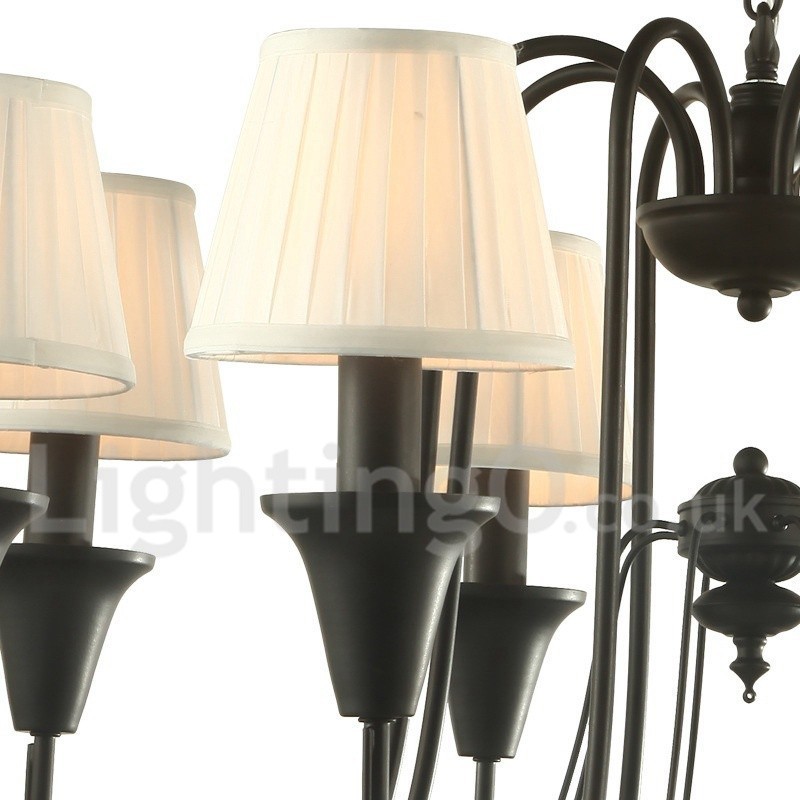 Lámpara de araña estilo vela retro negra de 3 luces