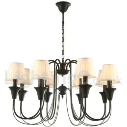 Lámpara de araña estilo vela retro negra de 8 luces