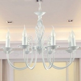 Lámpara de araña contemporánea estilo retro blanco de 8 luces