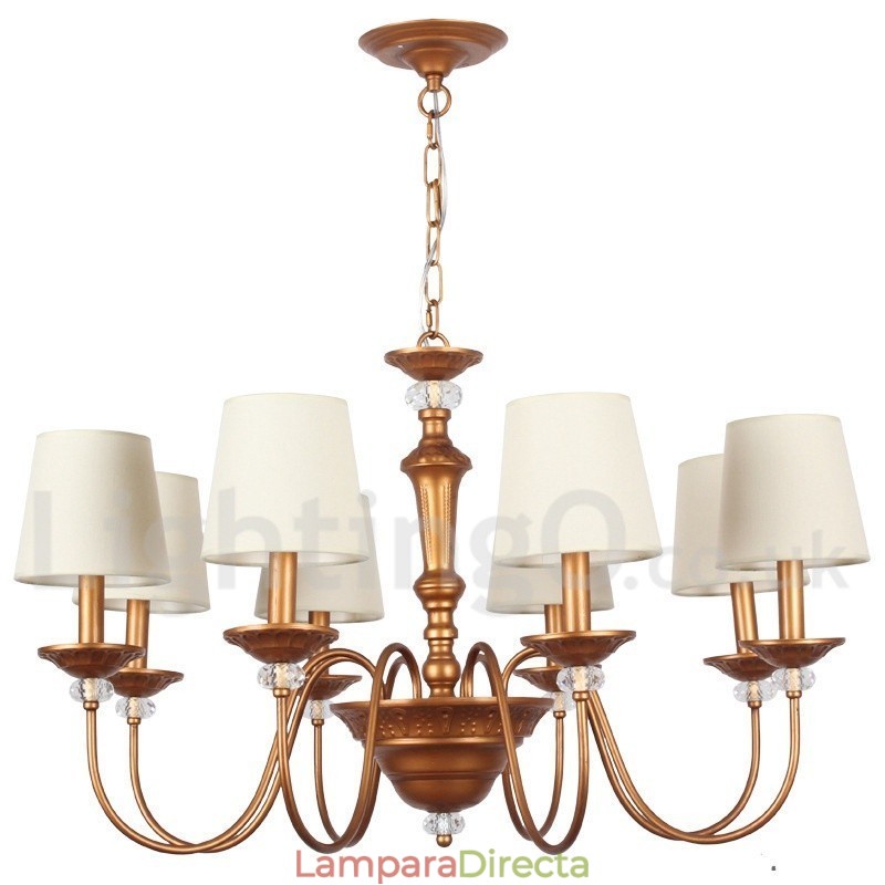Lámpara de araña estilo vela retro de 8 luces
