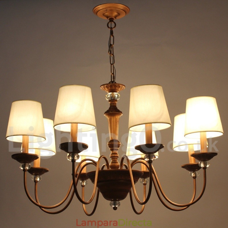 Lámpara de araña estilo vela retro de 8 luces