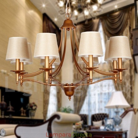 Lámpara de araña rústica estilo mediterráneo retro de 8 luces Lámpara de araña rústica estilo mediterráneo retro de 8 luces