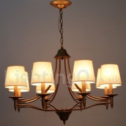 Lámpara de araña rústica estilo mediterráneo retro de 8 luces