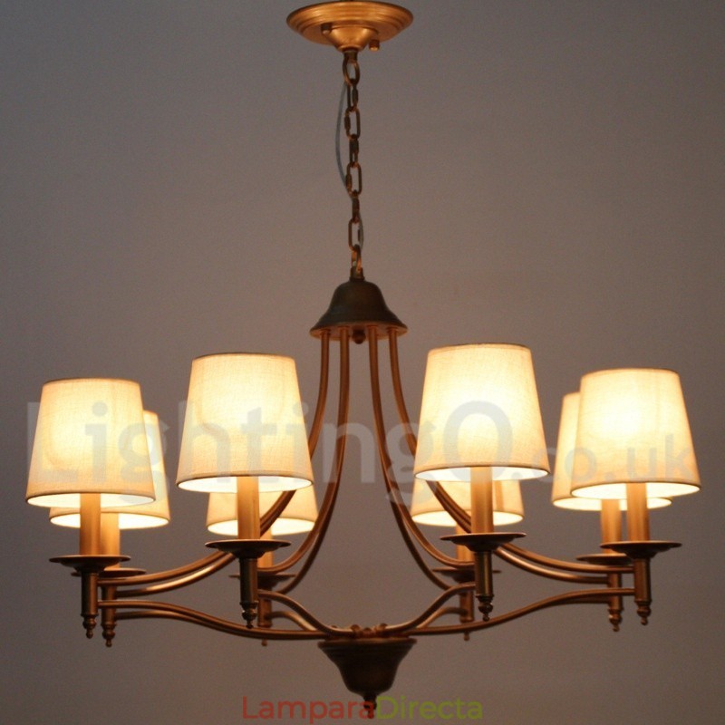 Lámpara de araña rústica estilo mediterráneo retro de 8 luces