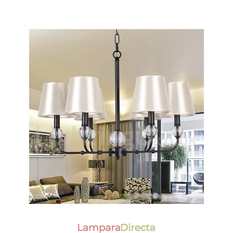 Lámpara de araña rústica retro contemporánea de 6 luces