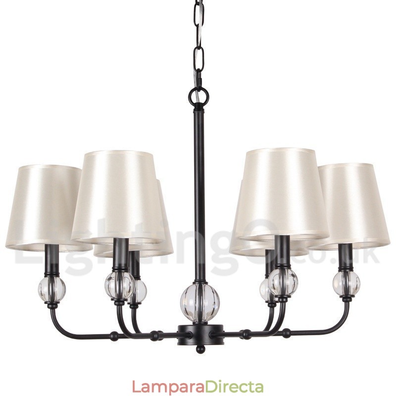 Lámpara de araña rústica retro contemporánea de 6 luces
