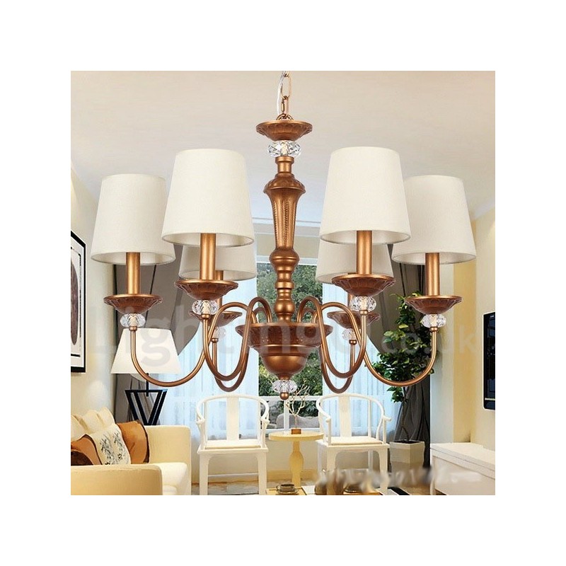 Lámpara de araña estilo vela retro rústica negra de 6 luces