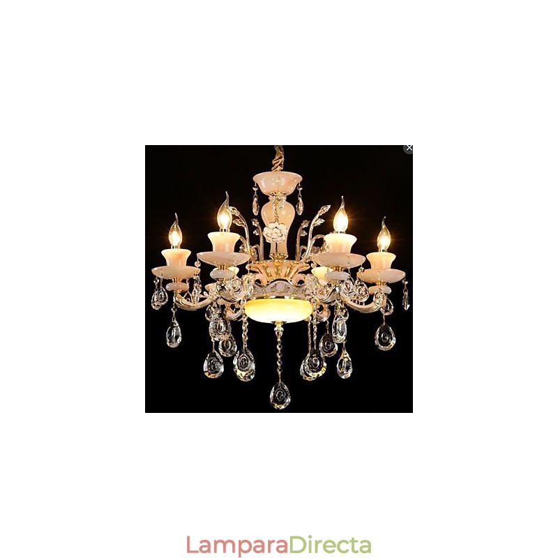 Colgante de estilo europeo de aleación de zinc con imitación de cristal de jade.