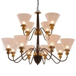 Lámpara de araña grande estilo vela, estilo rústico retro, color negro, de 12 luces y 2 niveles