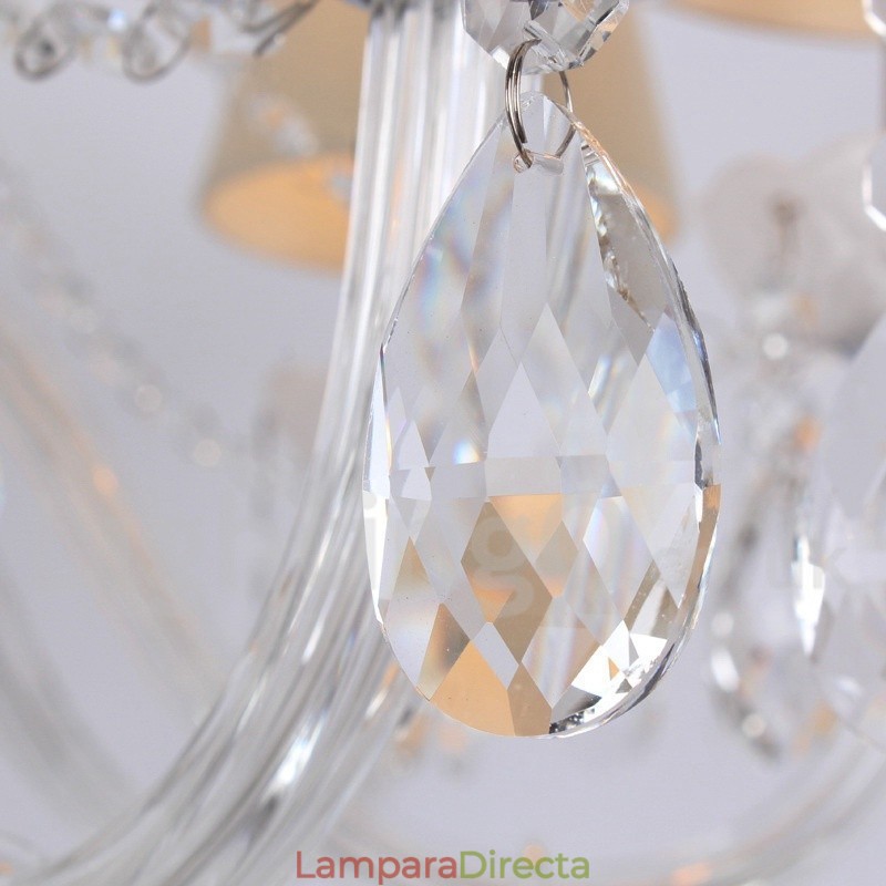 Lámpara de araña estilo vela de cristal K9 blanco de 3 luces