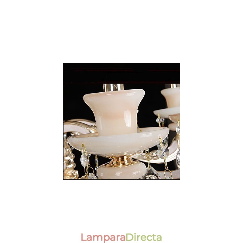 Colgante de estilo europeo de aleación de zinc con imitación de cristal de jade.
