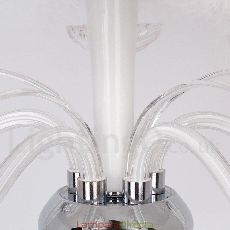 Lámpara de araña contemporánea de cristal K9 de 8 luces blancas estilo vela