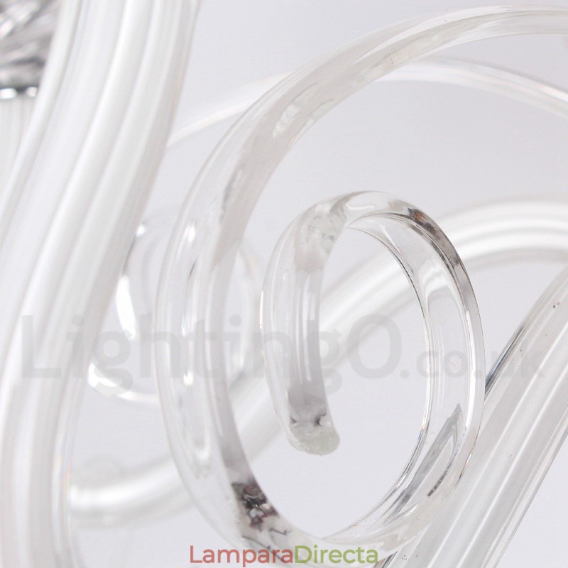 Lámpara de araña contemporánea de cristal K9 de 8 luces blancas estilo vela